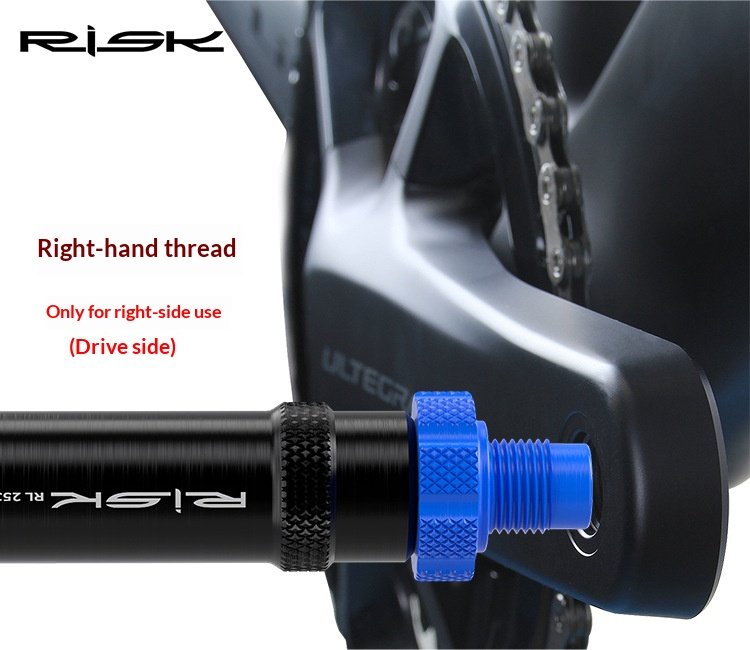 RISK RL253 Bicycle Dummy Pedal Repair Tool, Right Thread Virtual Pedal for Drivetrain Adjustment with Spare Tool Head