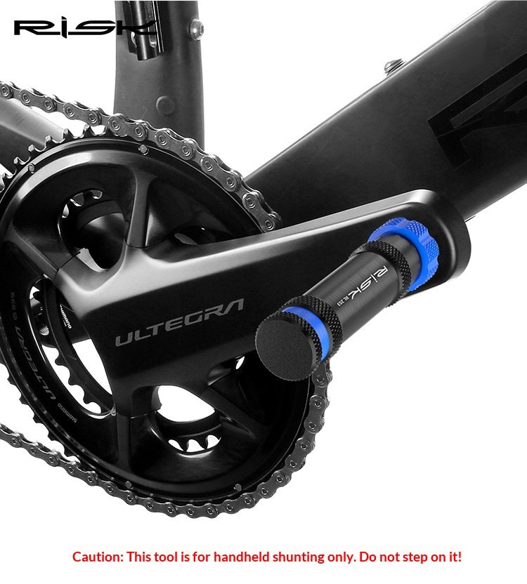 RISK RL253 Bicycle Dummy Pedal Repair Tool, Right Thread Virtual Pedal for Drivetrain Adjustment with Spare Tool Head
