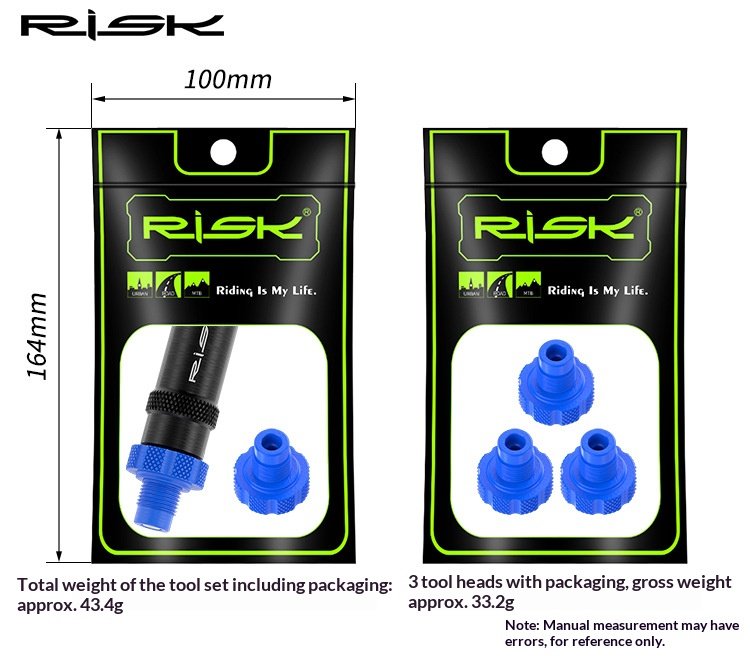RISK RL253 Bicycle Dummy Pedal Repair Tool, Right Thread Virtual Pedal for Drivetrain Adjustment with Spare Tool Head