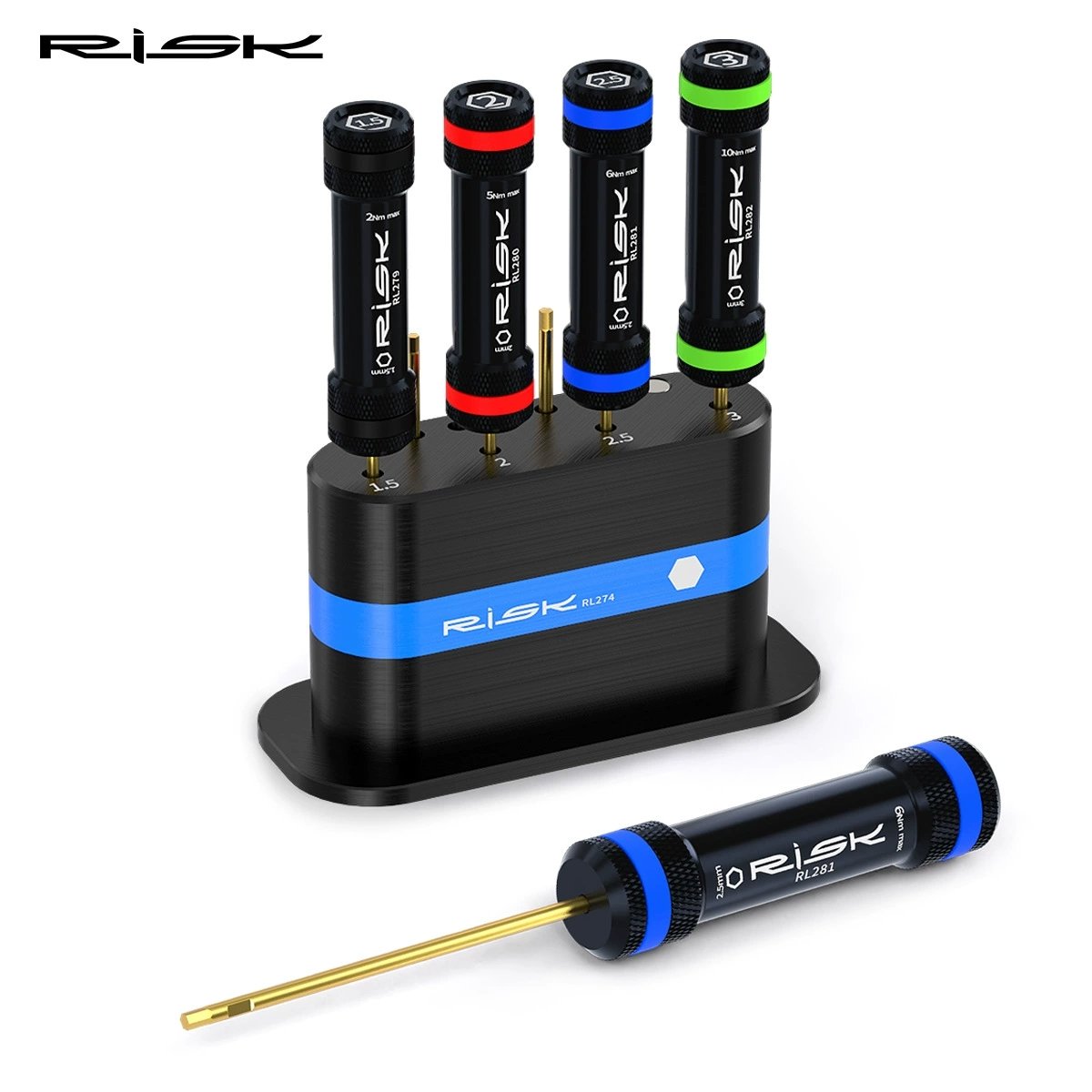 RISK RL273-RL282 Bike Hex Screwdriver Set Precision Allen Wrench Shafts & Storage Organizer Rack