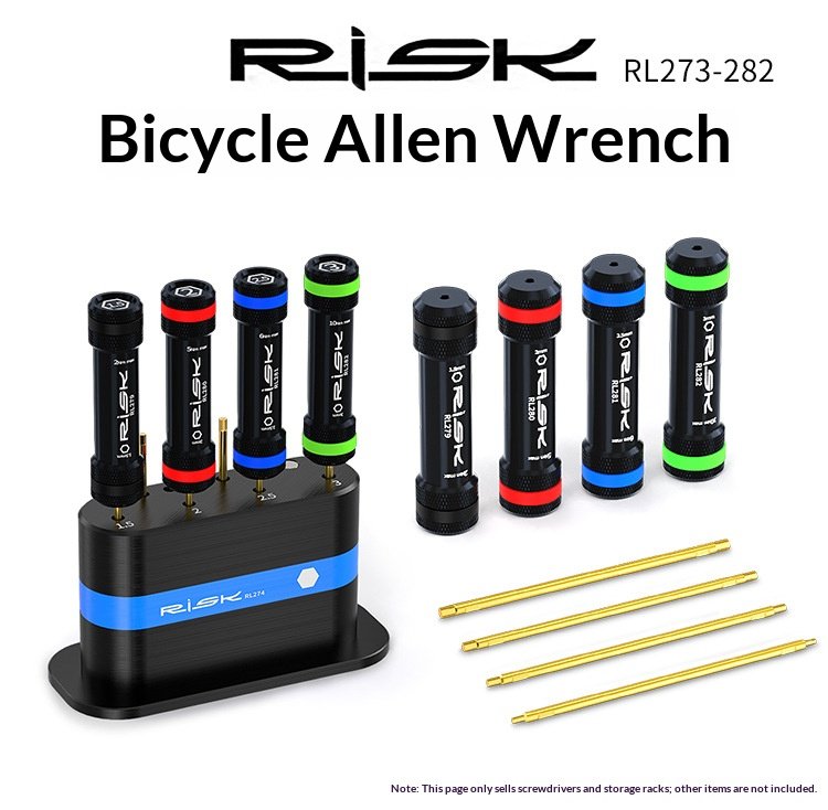 RISK RL273-RL282 Bike Hex Screwdriver Set Precision Allen Wrench Shafts & Storage Organizer Rack