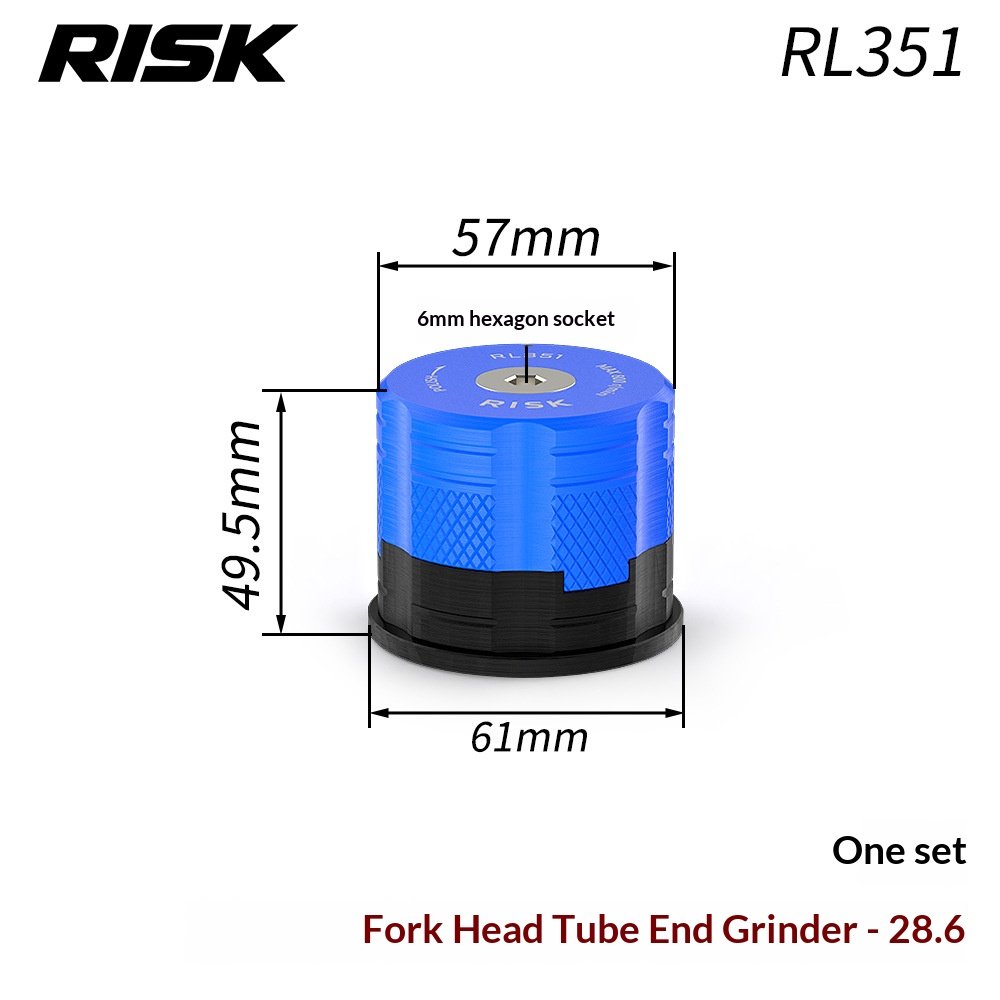 RISK RL351-353 Bike Carbon Fiber Fork Steerer Tube Facing Tool Headtube End Sander Chamfer Deburring Kit