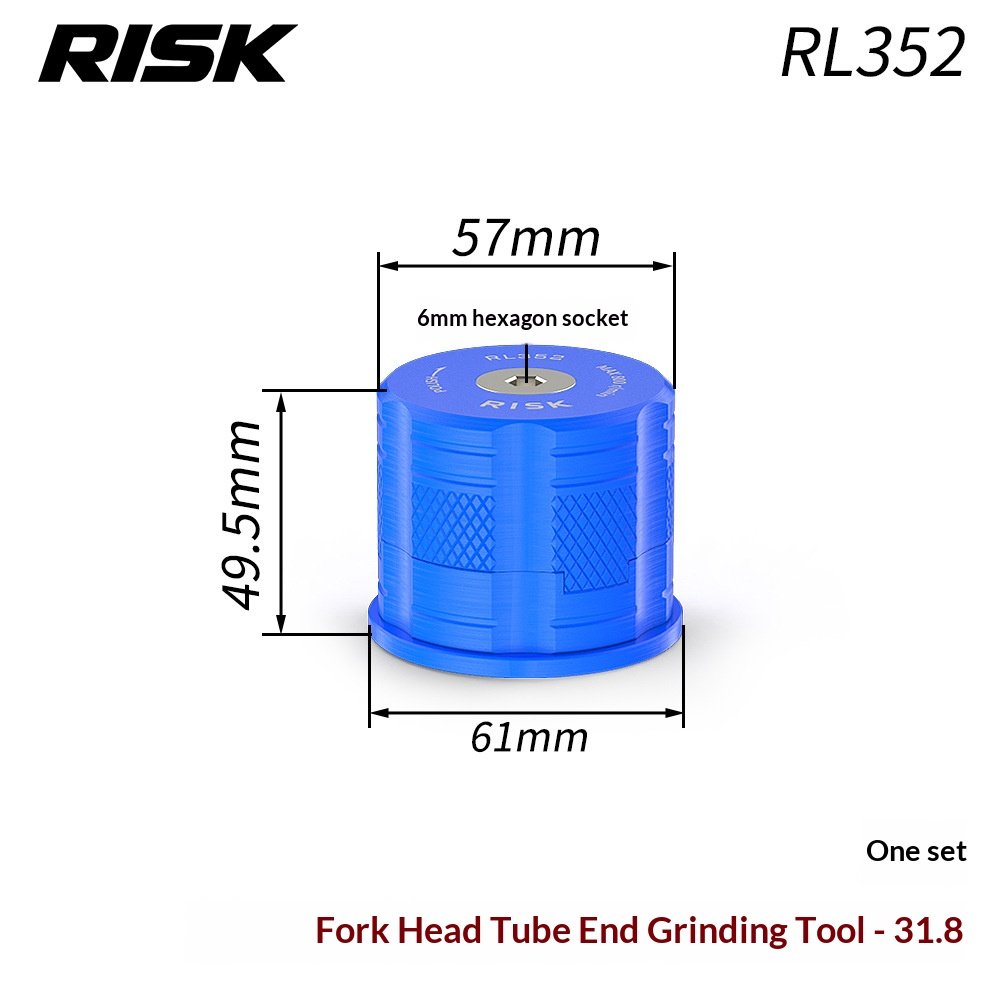 RISK RL351-353 Bike Carbon Fiber Fork Steerer Tube Facing Tool Headtube End Sander Chamfer Deburring Kit