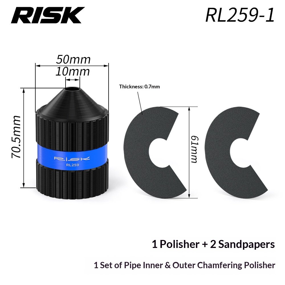 RISK RL351-353 Bike Carbon Fiber Fork Steerer Tube Facing Tool Headtube End Sander Chamfer Deburring Kit