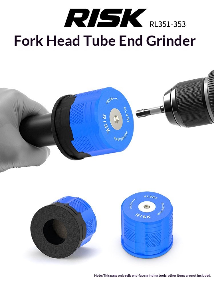 RISK RL351-353 Bike Carbon Fiber Fork Steerer Tube Facing Tool Headtube End Sander Chamfer Deburring Kit