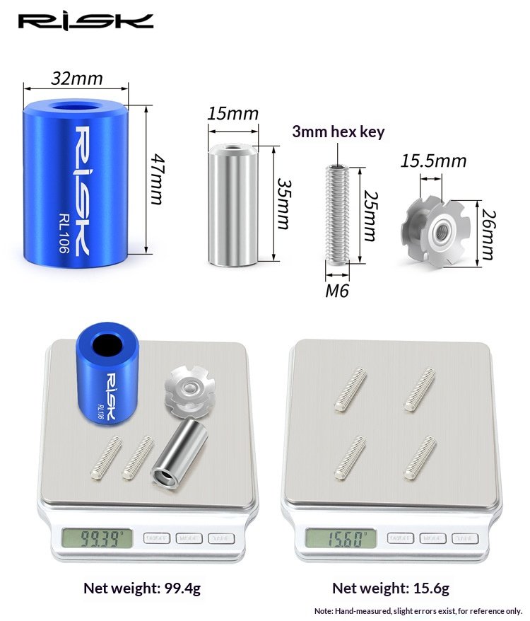 RISK RL106 Bicycle Fork Star Nut Installation Tool – Steel Star Fangled Nut Setter for 28.6mm MTB/Road Bike Steerer Tube