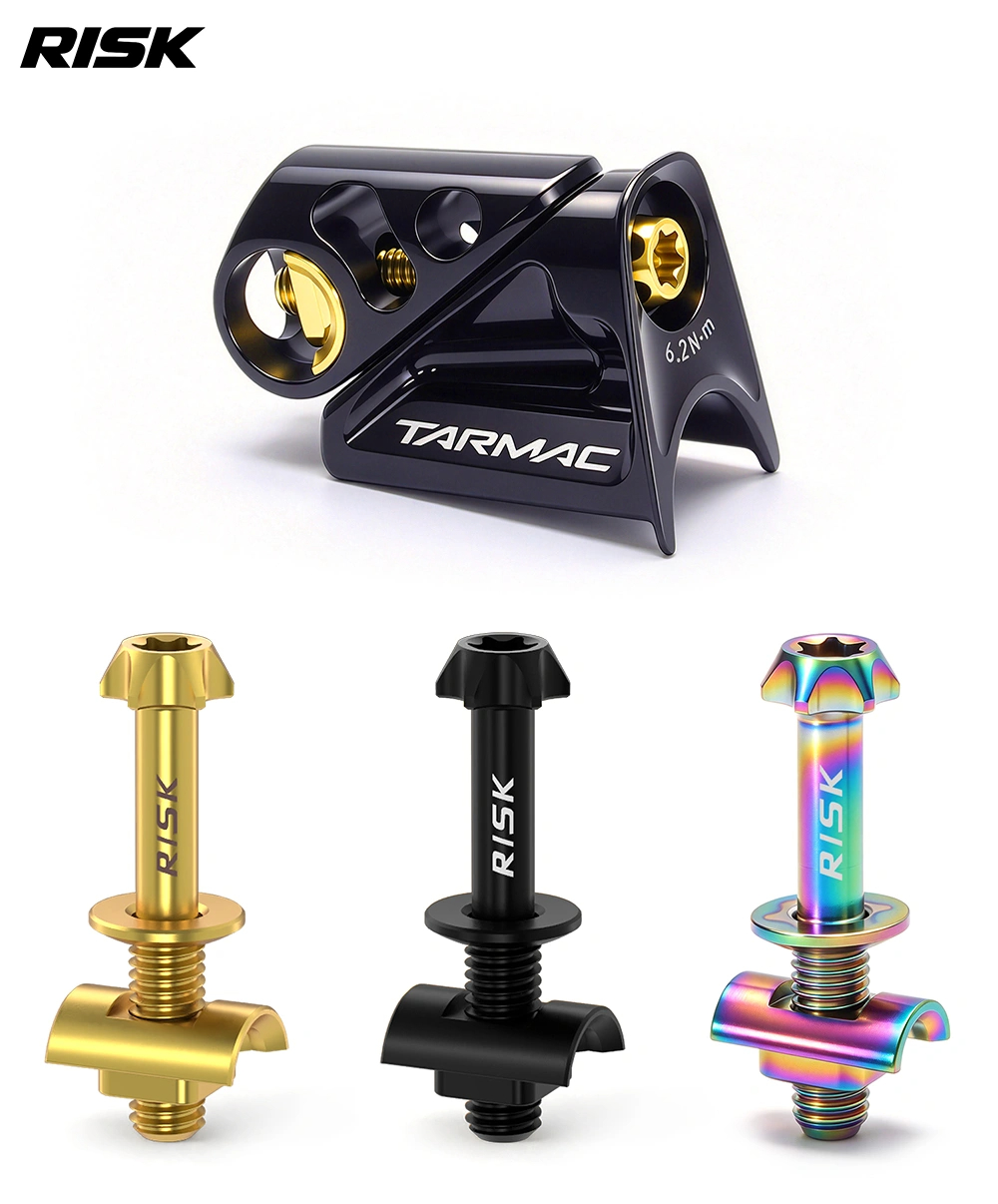 RISK Titanium Seatpost Clamp Bolt for Specialized Tarmac SL7 and SL8, M5 x 29 mm Thread, T25 Torx Drive, Three Finishes